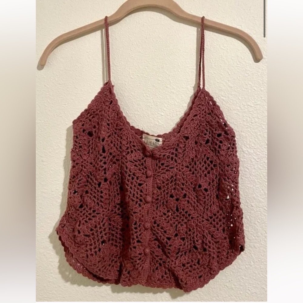 LA hearts crochet tank